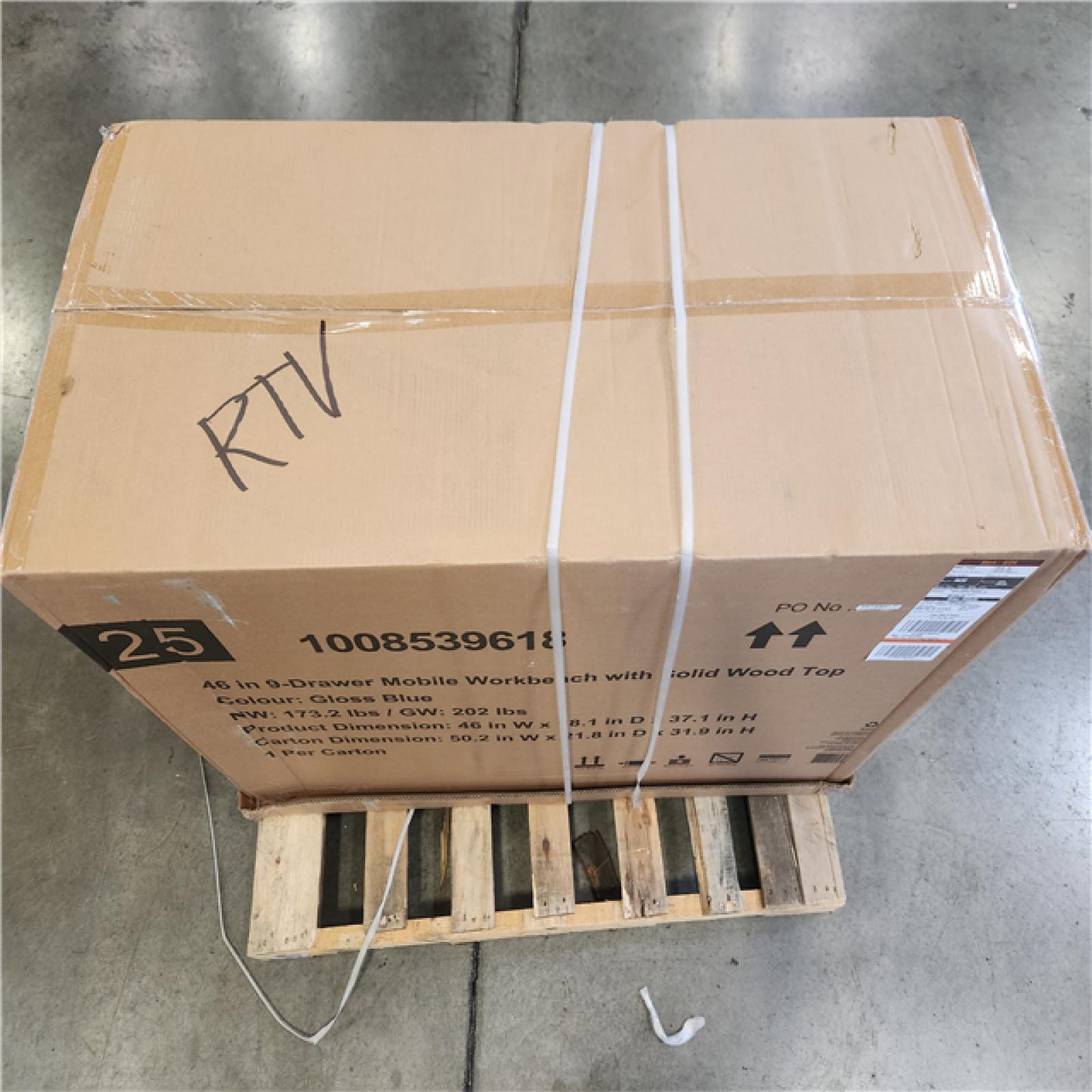 Phoenix NEW Husky Tool Storage 46 in. W x 18 in. D 9-Drawer Gloss Blue Mobile Workbench Cabinet