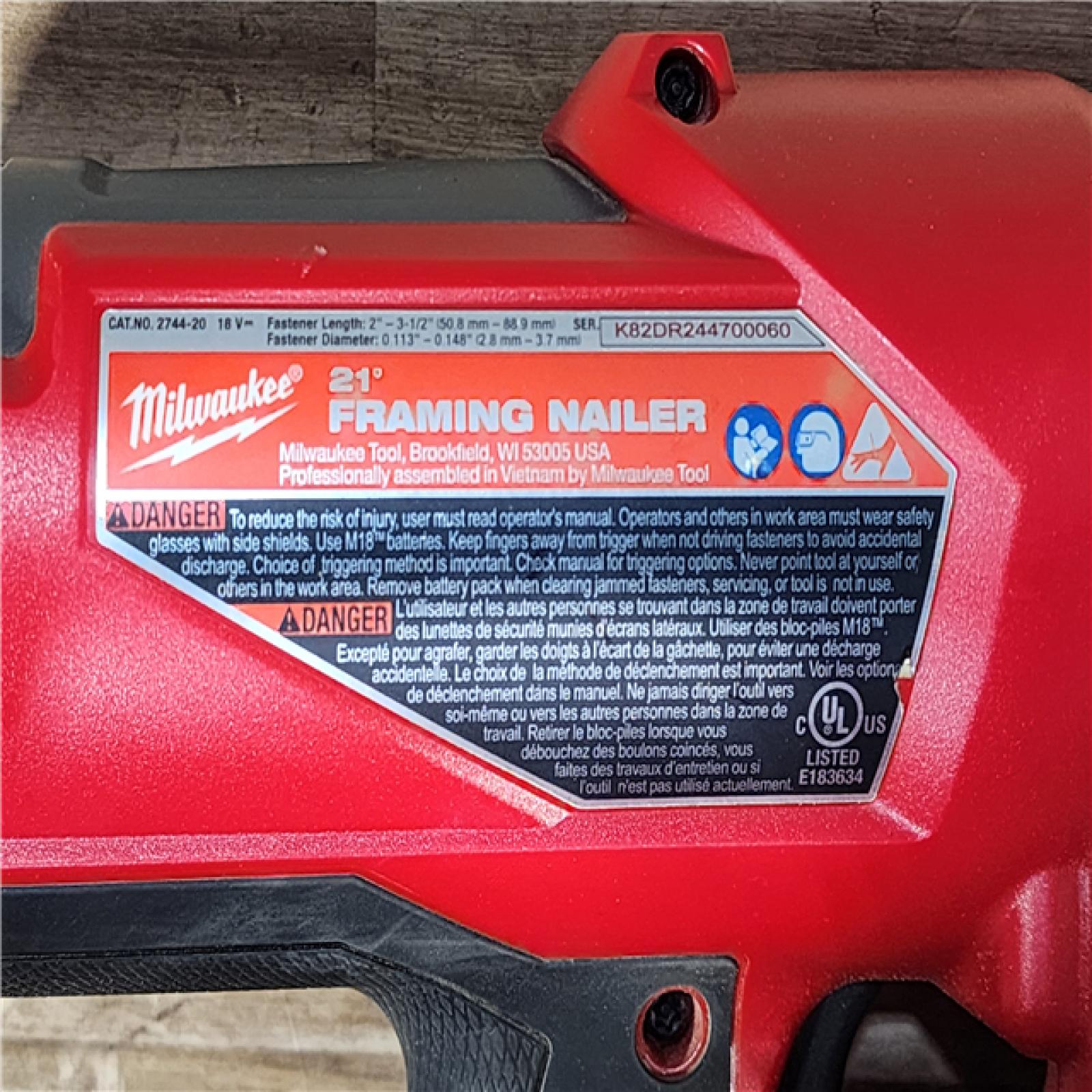 HOUSTON LOCATION - AS-IS Milwaukee FUEL 3-1/2 in. 18-Volt 21-Degree Lithium-Ion Brushless Cordless Framing Nailer (Tool-Only)