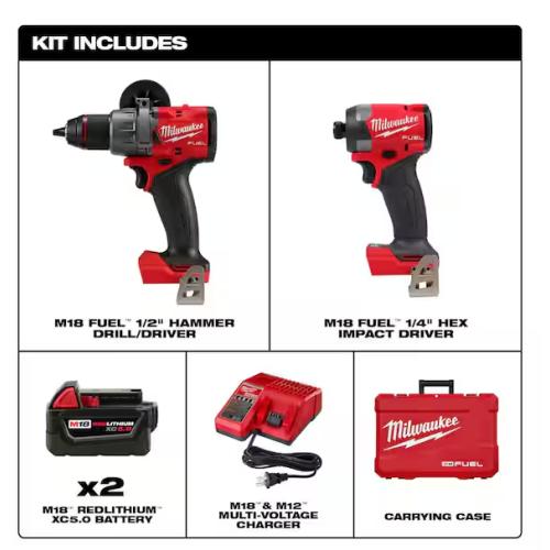 NEW! - Milwaukee M18 FUEL 18V Lithium-Ion Brushless Cordless Hammer Drill and Impact Driver Combo
