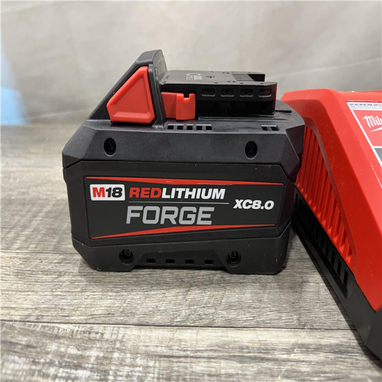 AS-IS Milwaukee 18-Volt Lithium-Ion REDLITHIUM FORGE Starter Kit with 8.0Ah Battery and Rapid Charger