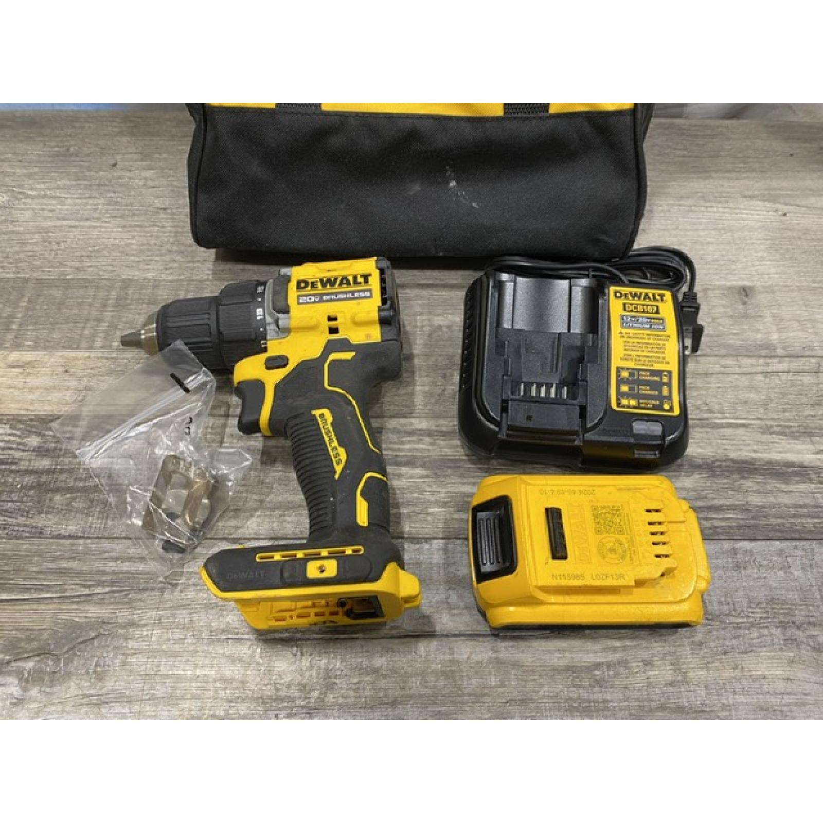 AS-IS DEWALT Atomic 20V Lithium-Ion Cordless Compact 1/2 in. Drill/Driver Kit