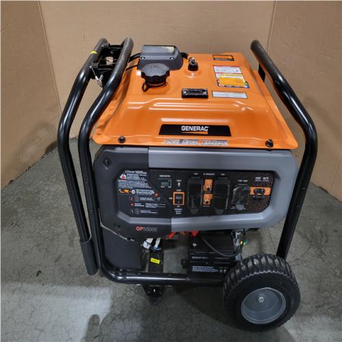 CALIFORNIA AS-IS GENERAC 6 875/5500- WATT ELECTRIC SWITCH GASOLINE POWERED PORTABLE GENERATOR