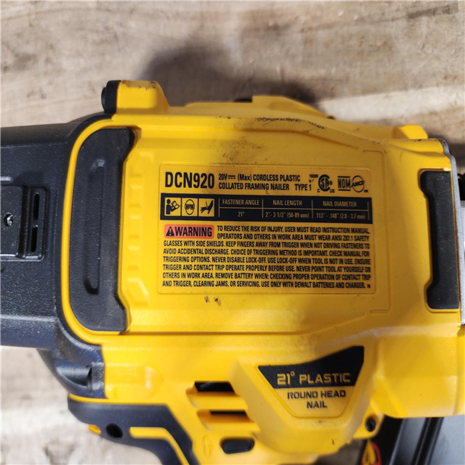 HOUSTON LOCATION - AS - IS DEWALT 20-Volt 21° Cordless Framing Nailer (Tool-Only)