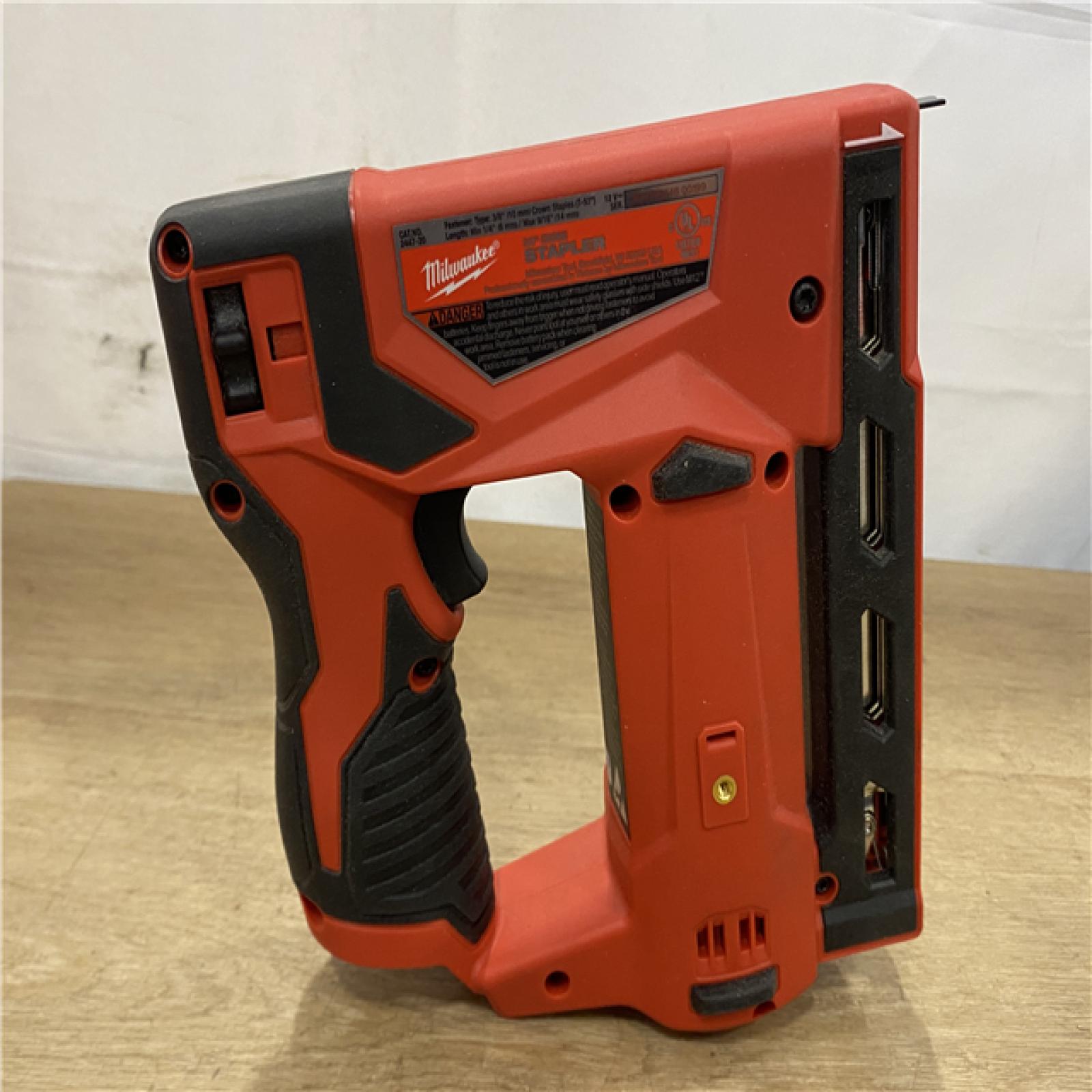 AS-IS Milwaukee 12-Volt Lithium-Ion Cordless 3/8 in. Crown Stapler (Tool-Only)
