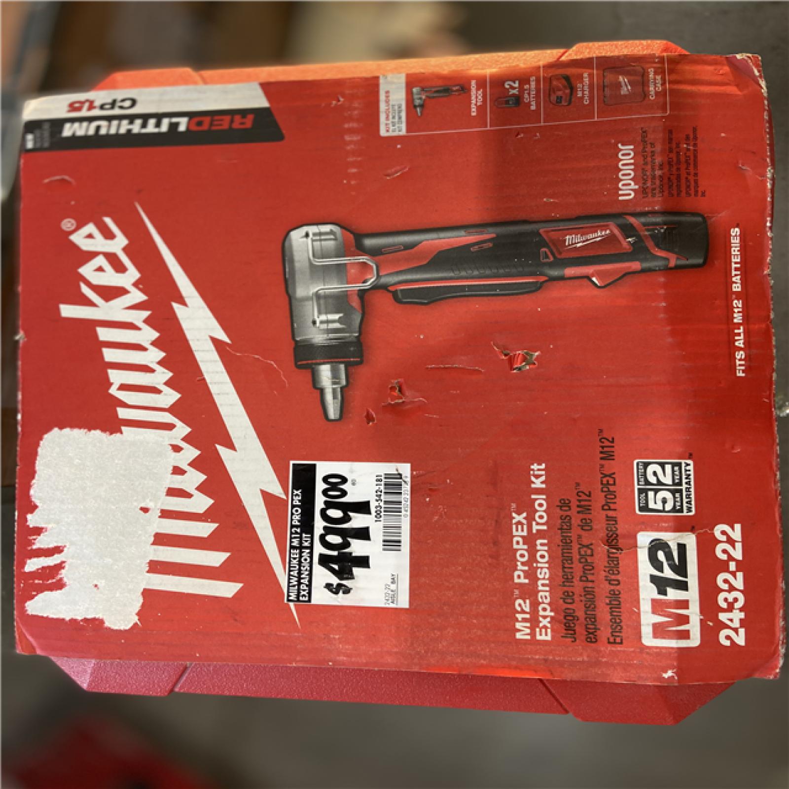 LIKE NEW! - Milwaukee M12 12-Volt Lithium-Ion Cordless ProPEX Expansion Tool Kit with (2) 1.5Ah Batteries  (3) Expansion Heads and Hard Case