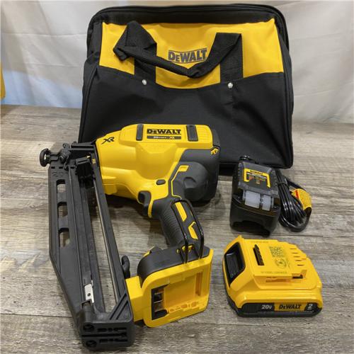 AS-IS DEWALT 20V MAX XR 16-Gauge Electric Cordless Angled Finishing Nailer Kit