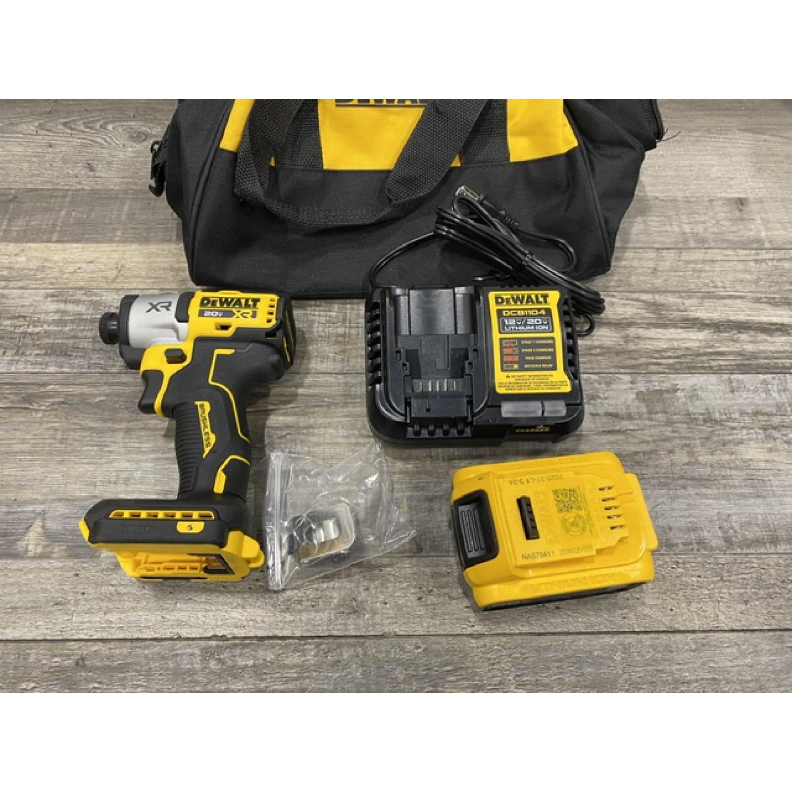 AS-IS DEWALT 20-Volt Maximum XR Lithium-Ion Cordless Brushless 1/4 in. 3-Speed Impact Driver Kit