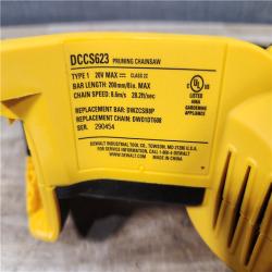 HOUSTON LOCATION - AS - IS DEWALT 20V MAX 8 in. Brushless Cordless Battery Powered Pruning Chainsaw (Tool Only)