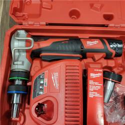AS-IS  Milwaukee M12 12-Volt Lithium-Ion Cordless PEX Expansion Tool Kit with (2) 1.5 Ah Batteries, (3) Expansion Heads and Hard Case