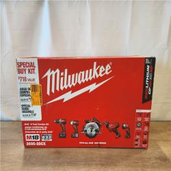 NEW- Milwaukee M18 18V Lithium-Ion Cordless 5 Tool Combo Kit