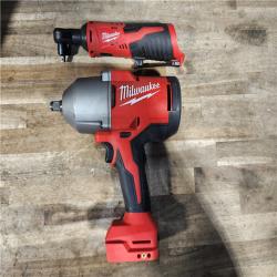 HOUSTON LOCATION - AS-IS Milwaukee 12/18V Lithium-Ion Cordless 3/8 in. Ratchet and 1/2 in. High Torque Impact Wrench with Friction Ring Combo Kit