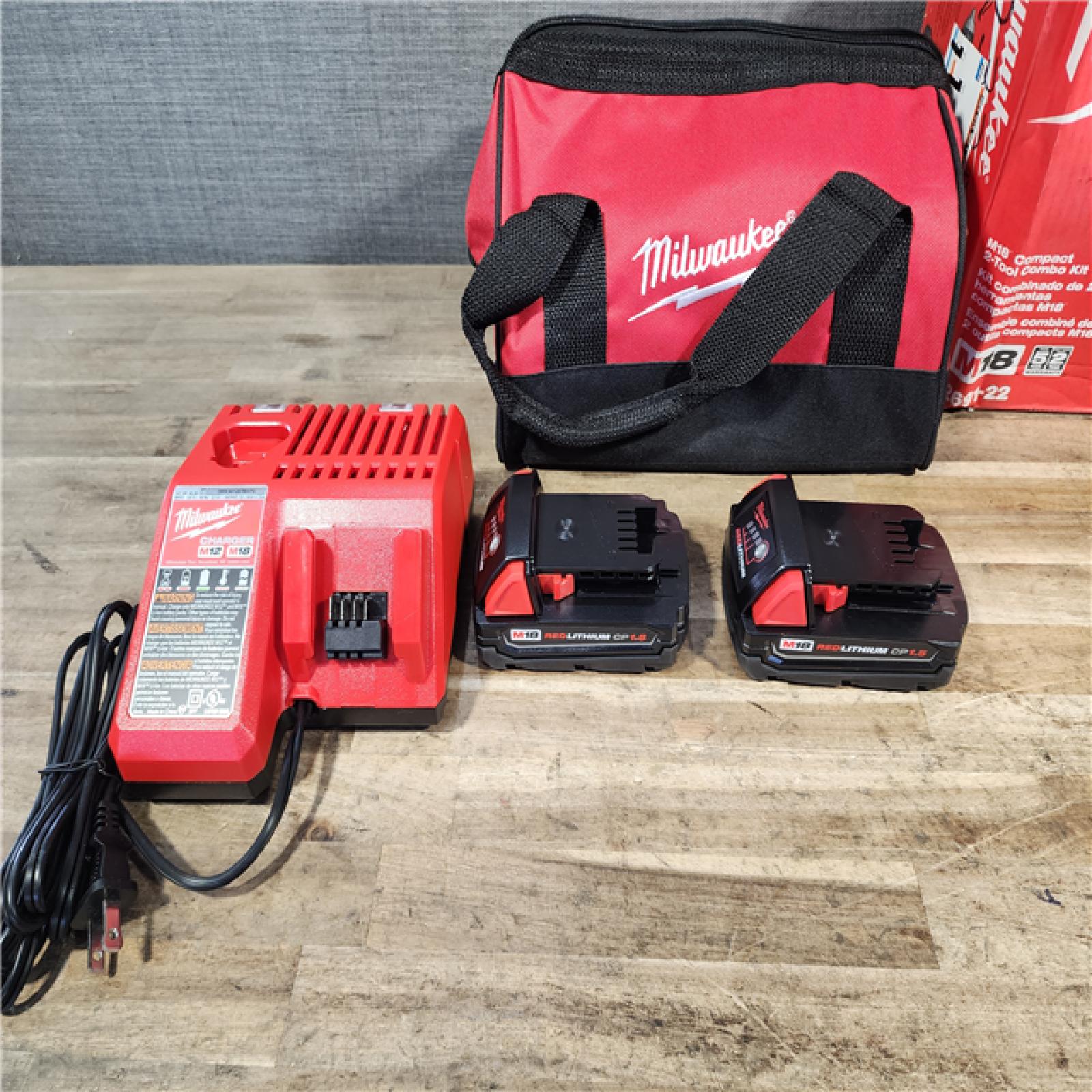 HOUSTON LOCATION - AS-IS Milwaukee 18V Lithium-Ion Cordless Drill Driver/Impact Driver Combo Kit