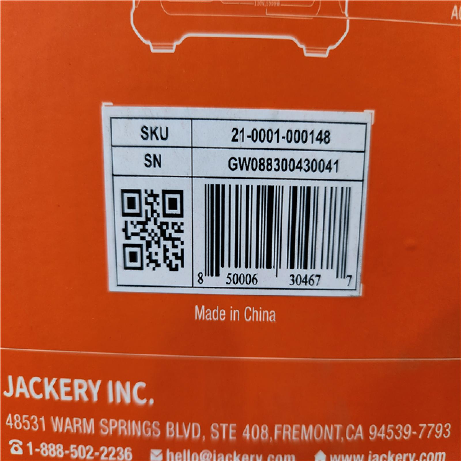 Phoenix Location NEW Jackery Explorer 880, 880Wh/1000W Model No: Explorer 880 (Sealed)