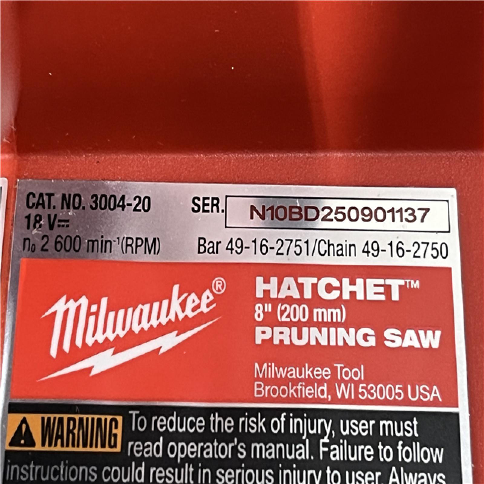 AS-IS Milwaukee FUEL 18V Lithium-Ion Brushless Cordless 8 in. HATCHET Pruning Saw (Tool-Only)