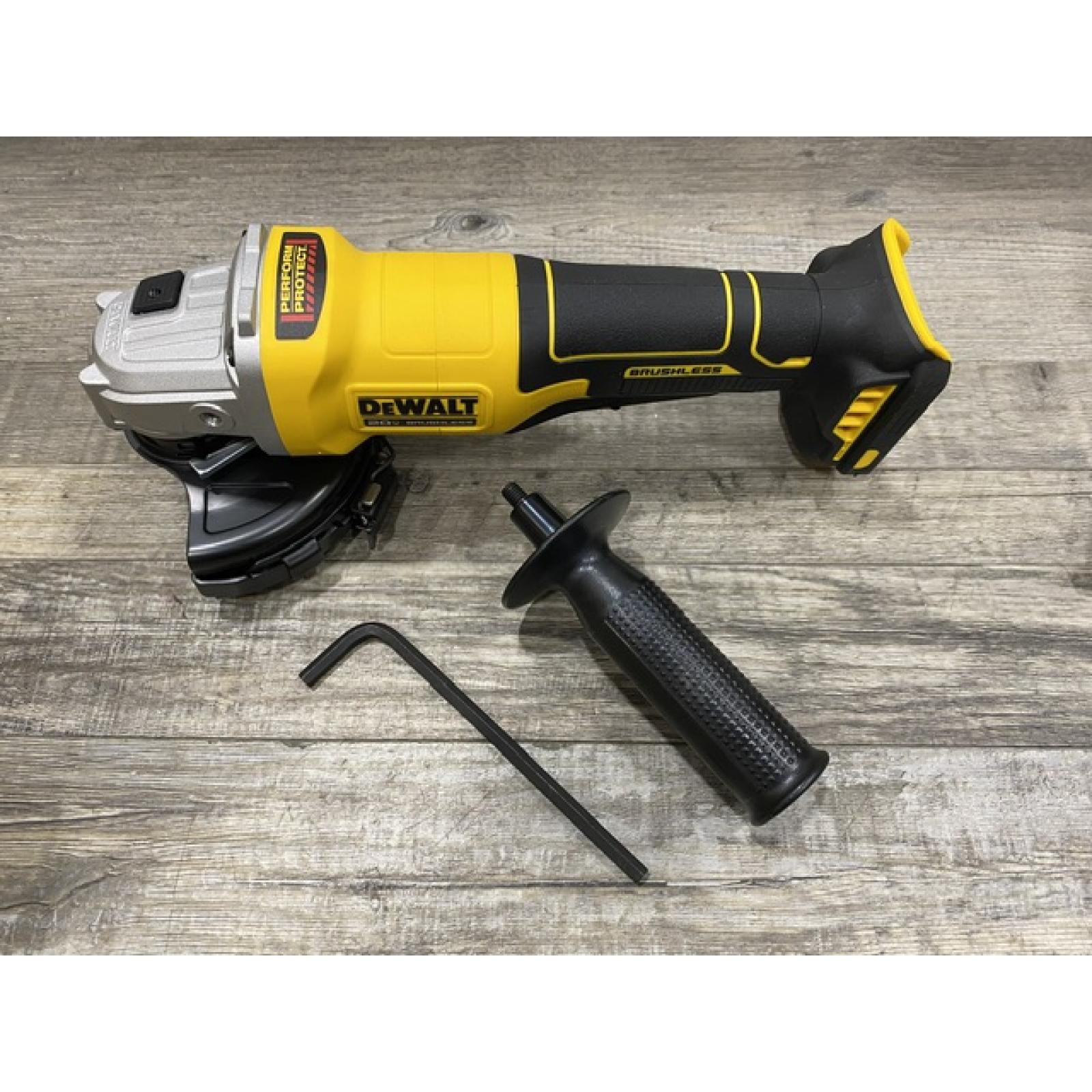 AS-IS DEWALT 20V MAX Cordless Brushless 4-1/2 in. Angle Grinder with Paddle Switch (Tool Only)
