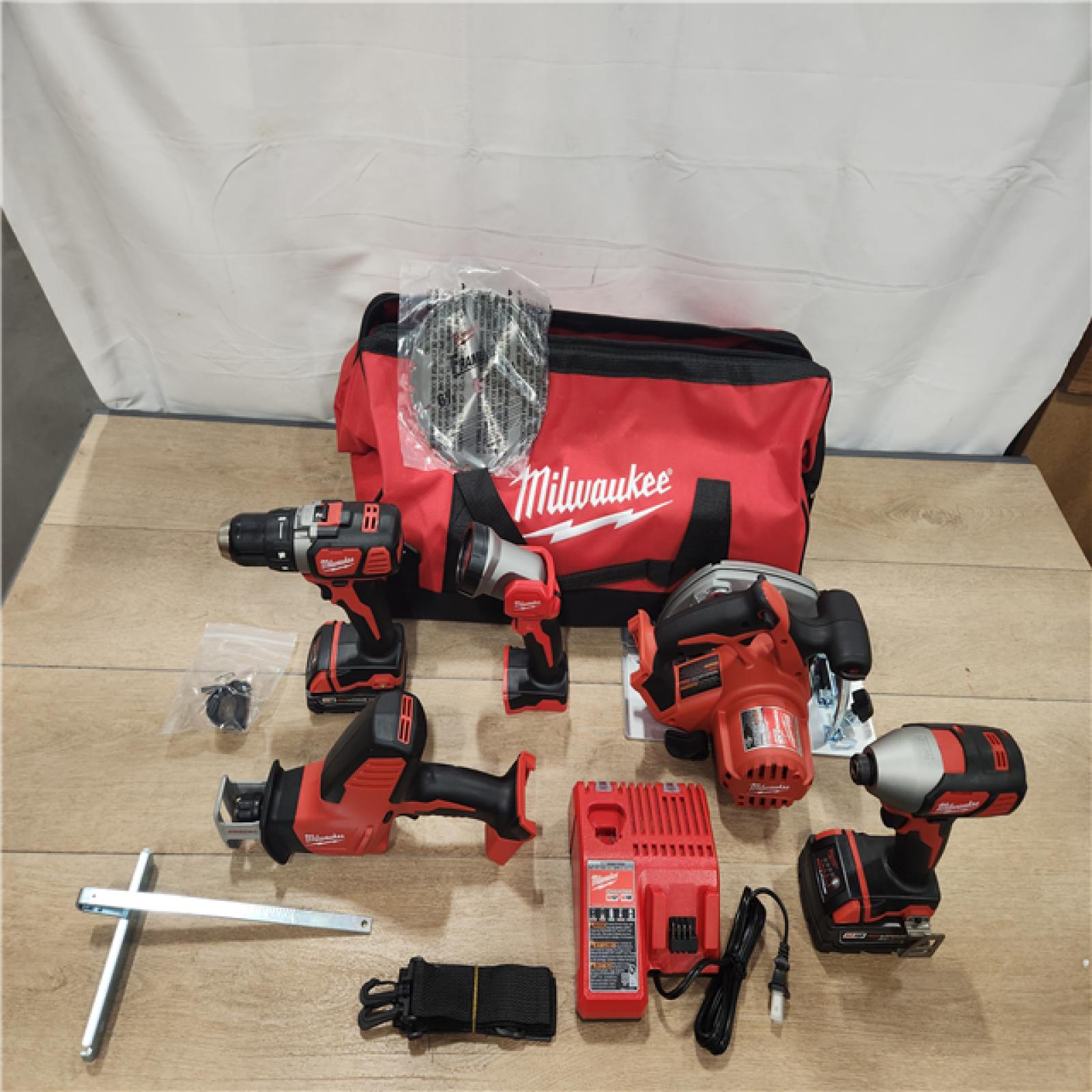 AS-IS- Milwaukee M18 18V Lithium-Ion Cordless 5 Tool Combo Kit