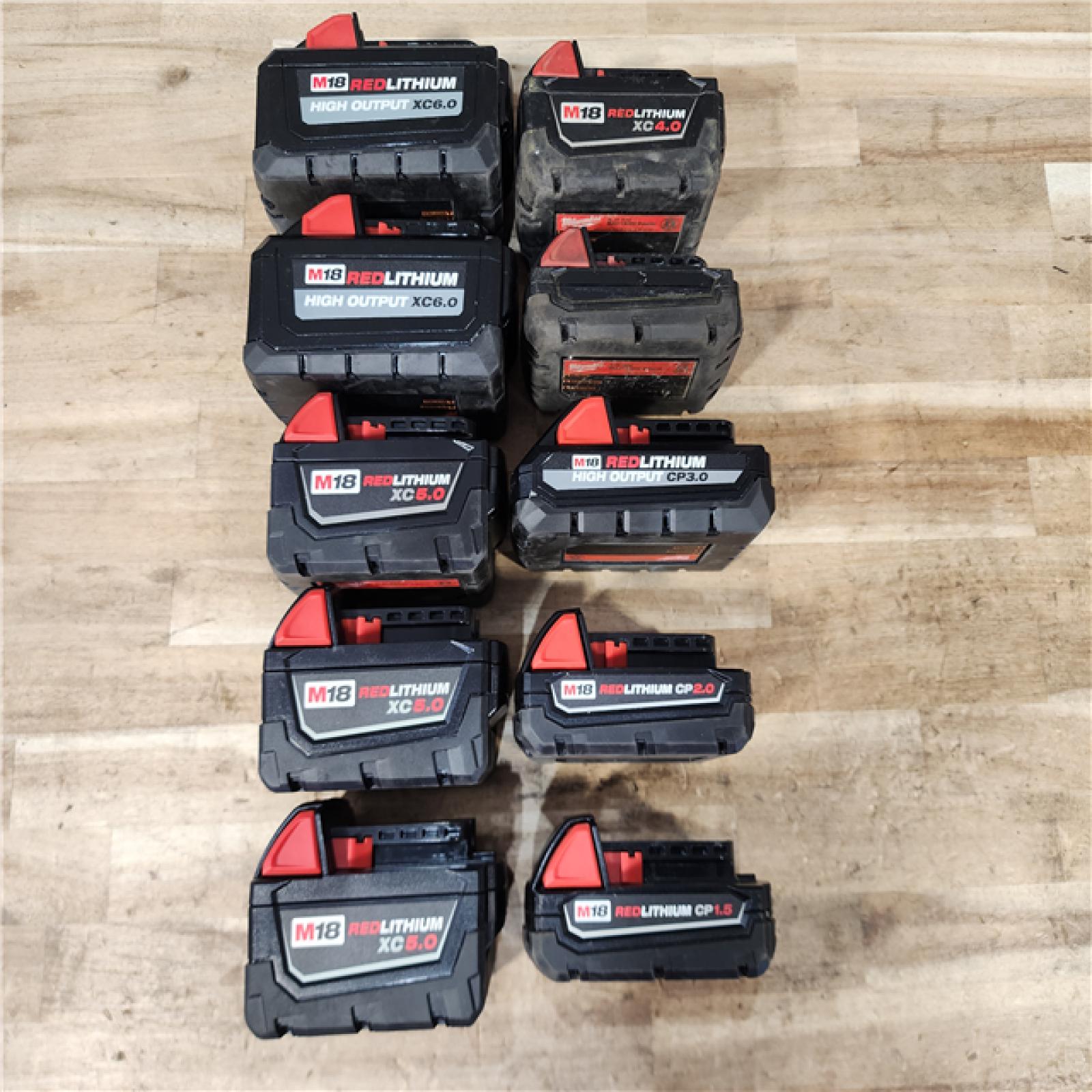 HOUSTON LOCATION - AS-IS MILWAUKEE BATTERY PACK QTY - 10