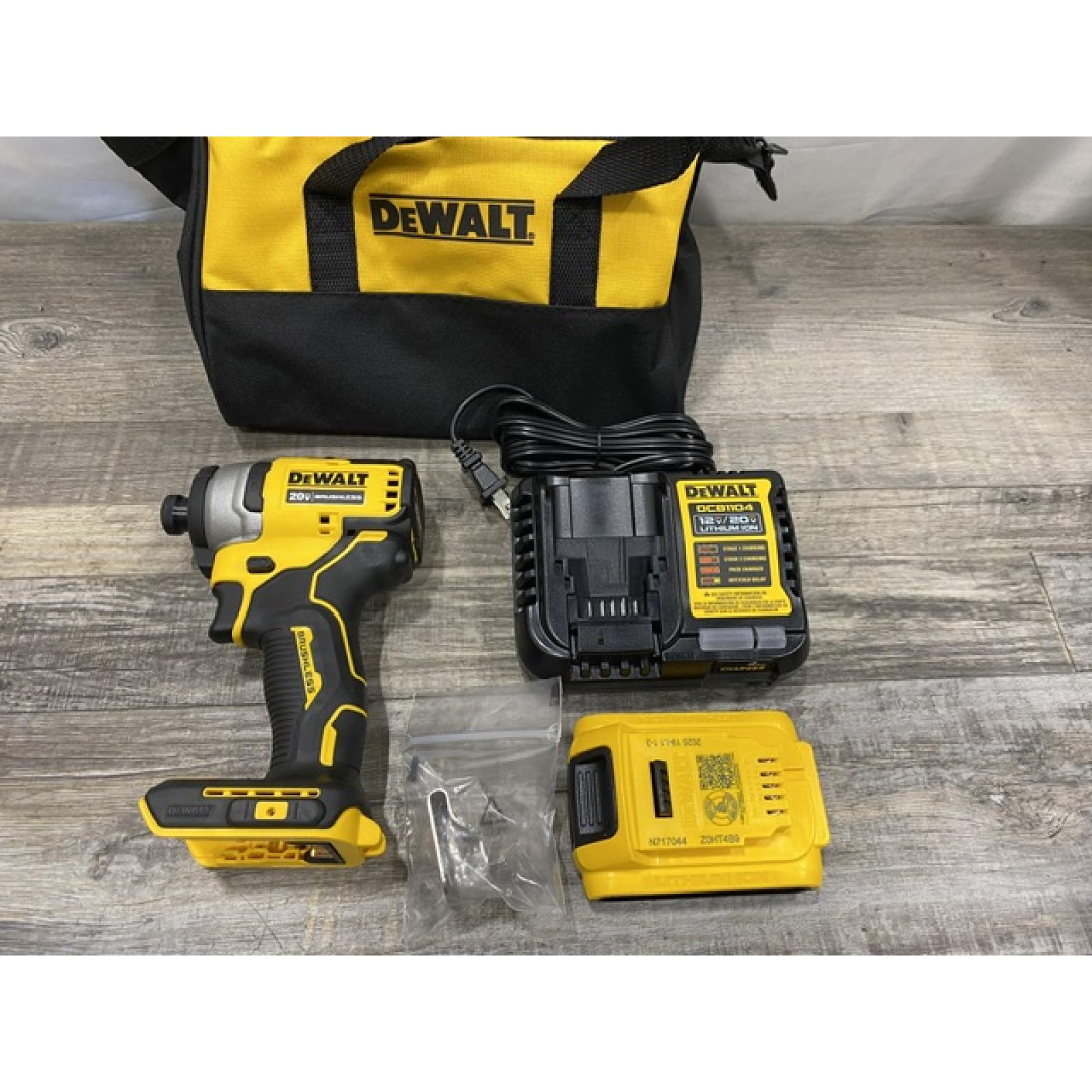 AS-IS DEWALT Atomic 20V Max Lithium-Ion Brushless Cordless Compact 1/4 in. Impact Driver Kit