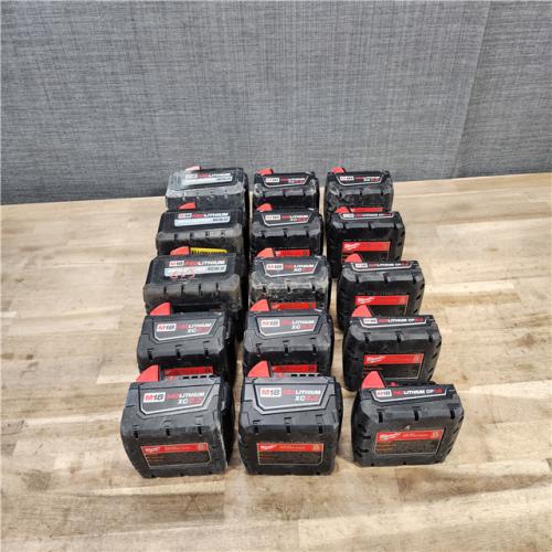 HOUSTON LOCATION - AS-IS MILWAUKEE BATTERY PACK QTY - 15