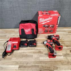HOUSTON LOCATION - AS-IS Milwaukee 18V Lithium-Ion Cordless Drill Driver/Impact Driver Combo Kit