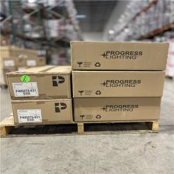 DALLAS LOCATION-Progress Lighting Merry 5-Light Matte Black Etched Glass Transitional Chandelier Light PALLET-(12 UNITS)