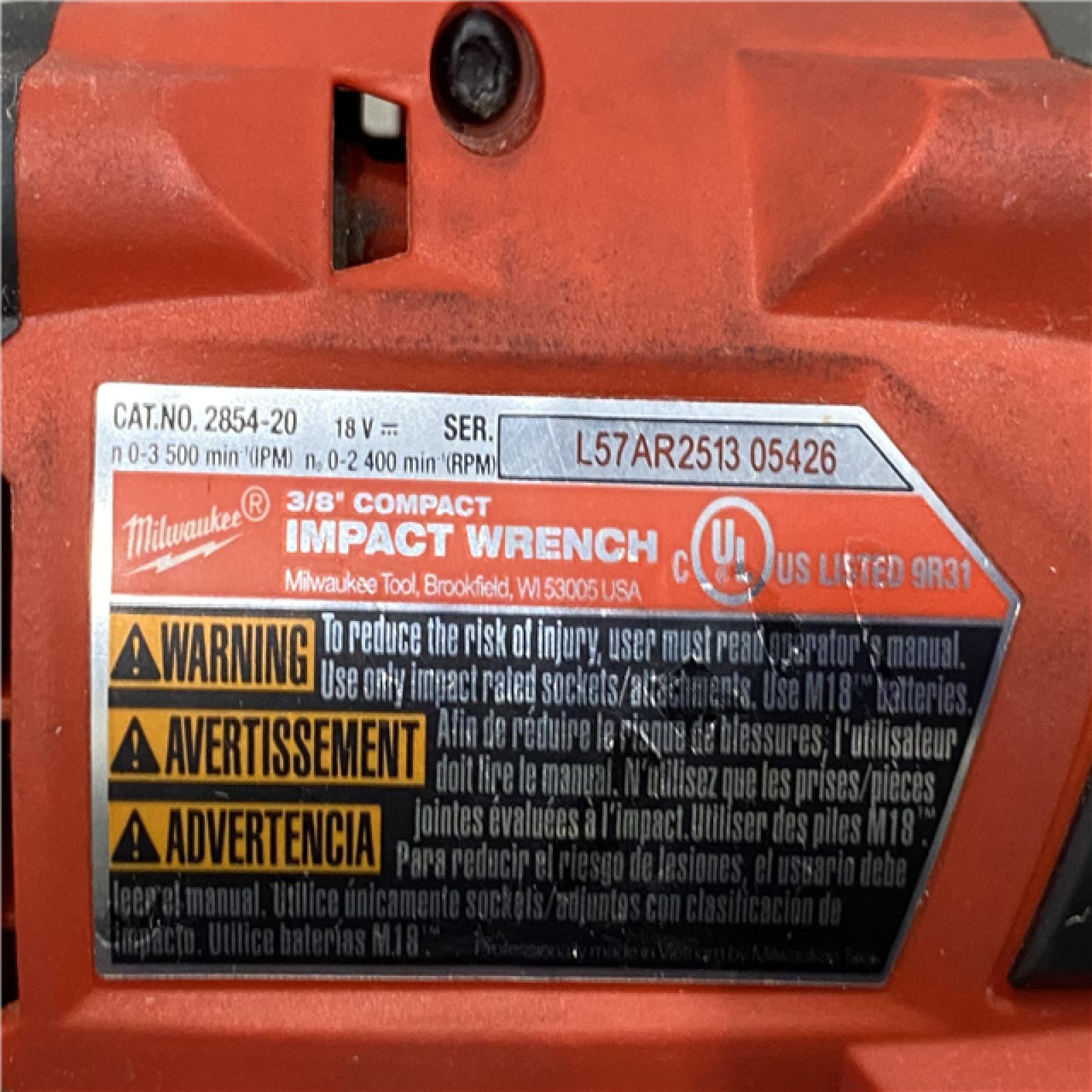 AS-IS Milwaukee FUEL 18V Lithium-Ion Brushless Cordless 3/8 in. Compact Impact Wrench Kit