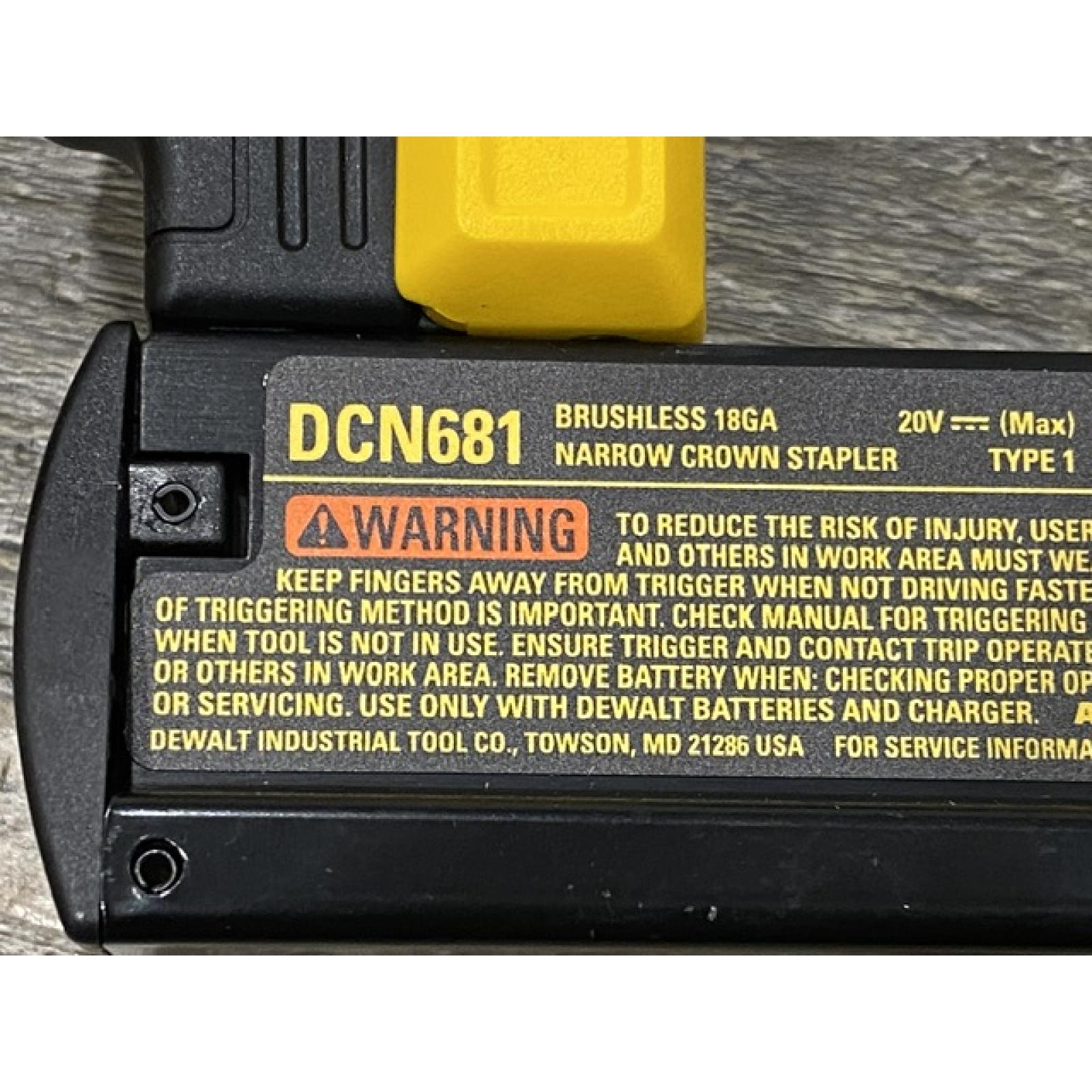 AS-IS DEWALT 20V MAX XR Lithium-Ion Cordless 18-Gauge Narrow Crown Stapler Kit