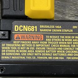 AS-IS DEWALT 20V MAX XR Lithium-Ion Cordless 18-Gauge Narrow Crown Stapler Kit