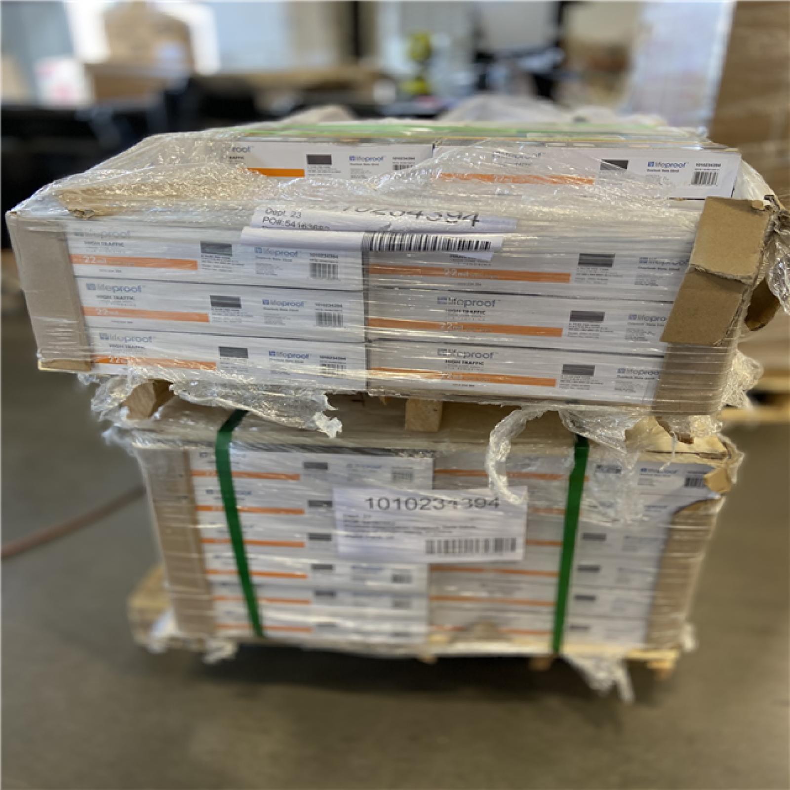 DALLAS LOCATION - Lifeproof Overlook Slate 22 MIL x 11.9 in. W x 23.8 in. L Click Lock Waterproof Vinyl Tile Flooring (17.7 sqft/case) 38 CASES