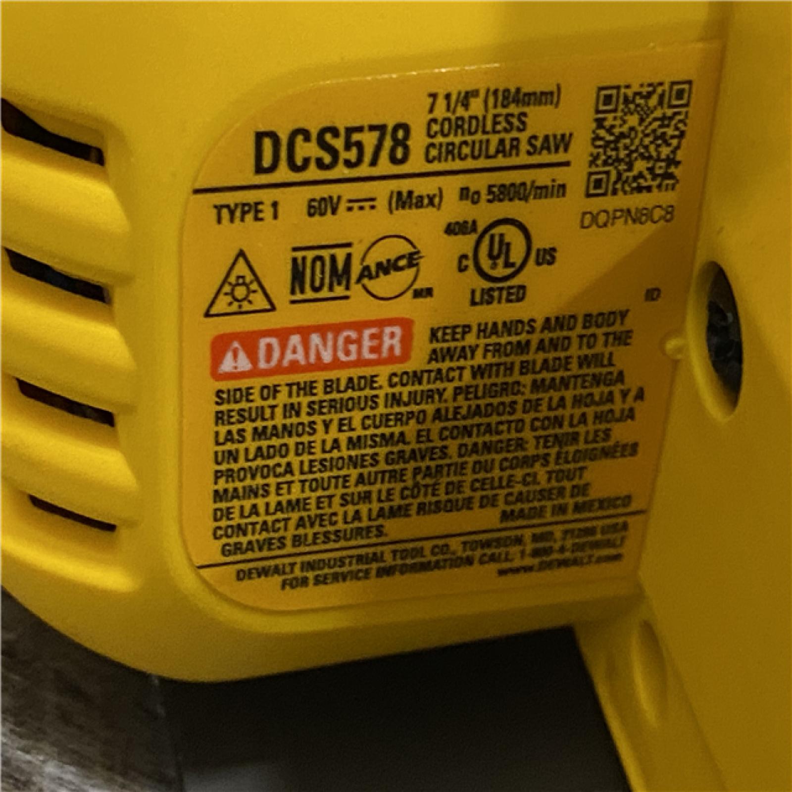 AS-IS DEWALT FLEXVOLT 60V MAX Cordless Brushless 7-1/4 in. Circular Saw with Brake (Tool Only)