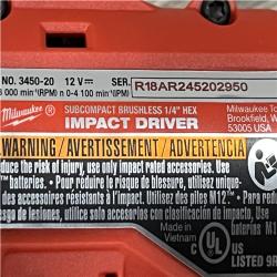 AS-IS Milwaukee 12-Volt Lithium-Ion Brushless Cordless Subcompact Drill and Impact Driver Combo Kit