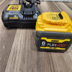 AS-IS DEWALT FLEXVOLT 20V/60V MAX Lithium-Ion 6.0Ah Battery Pack with 6 Amp Output Charger