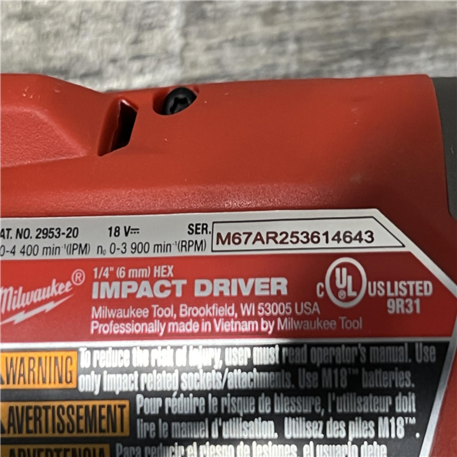 AS-IS Milwaukee FUEL 18V Lithium-Ion Brushless Cordless 1/4 in. Hex Impact Driver (Tool-Only)