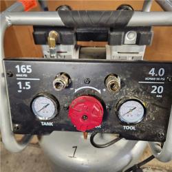 Houston location- AS-IS Husky 20 Gal. 200 PSI Oil Free Portable Vertical Electric Air Compressor APPERS in good condition