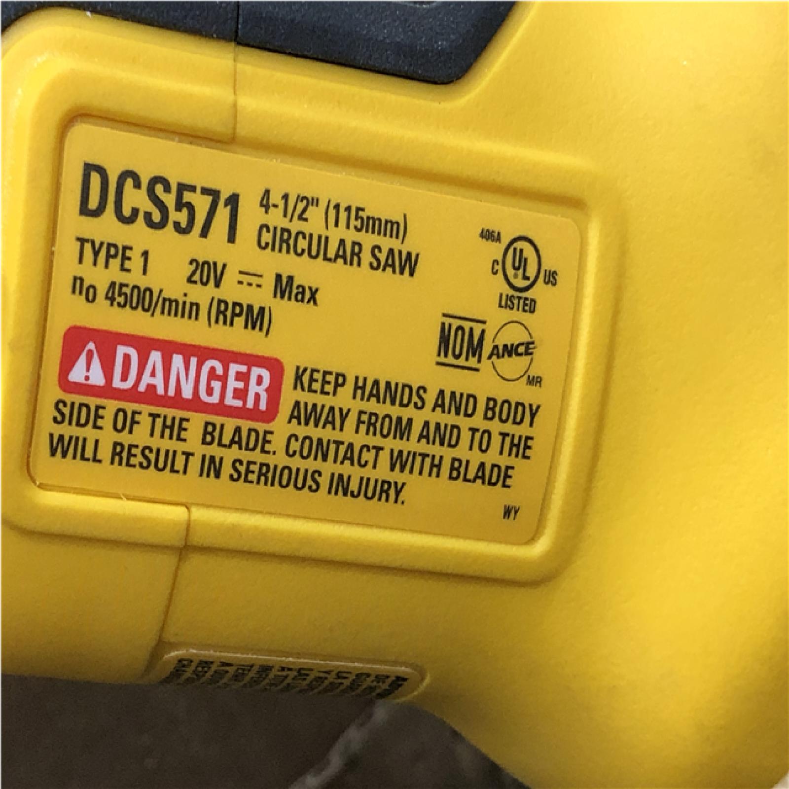 AS-IS DEWALT ATOMIC 20V MAX Cordless Brushless 4-1/2 in. Circular Saw (Tool Only)