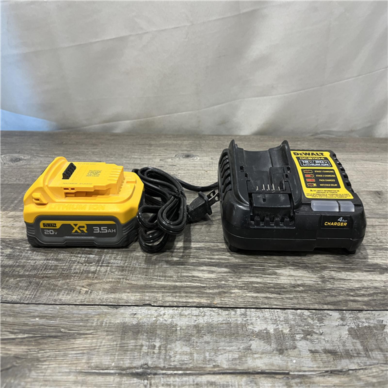 AS-IS DEWALT 20V MAX XR POWERSTACK Lithium-Ion Battery Starter Kit with 3.5Ah Battery and Charger