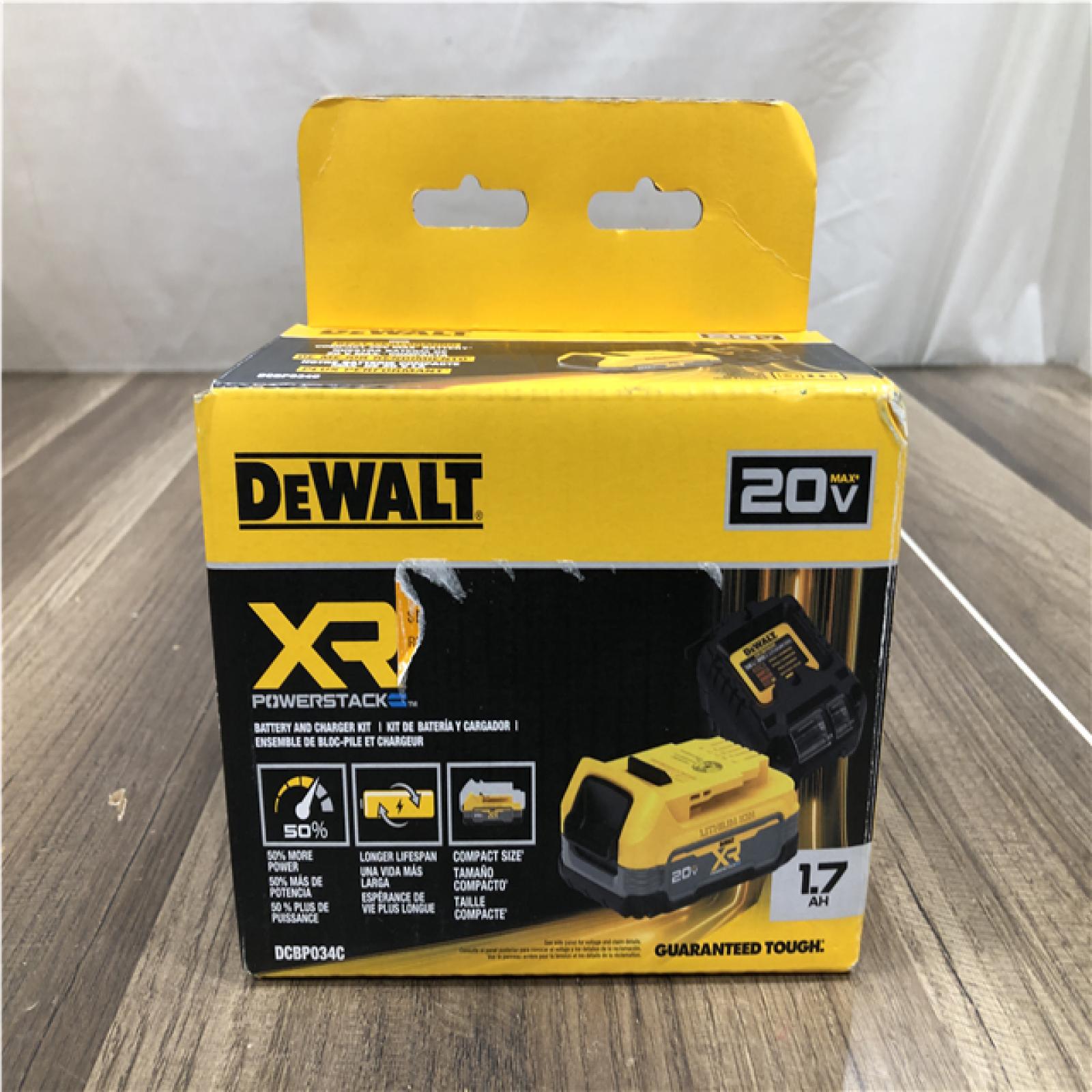 NEW - DEWALT 20V MAX XR POWERSTACK Lithium-Ion Battery Starter Kit with 1.7Ah Battery and Charger