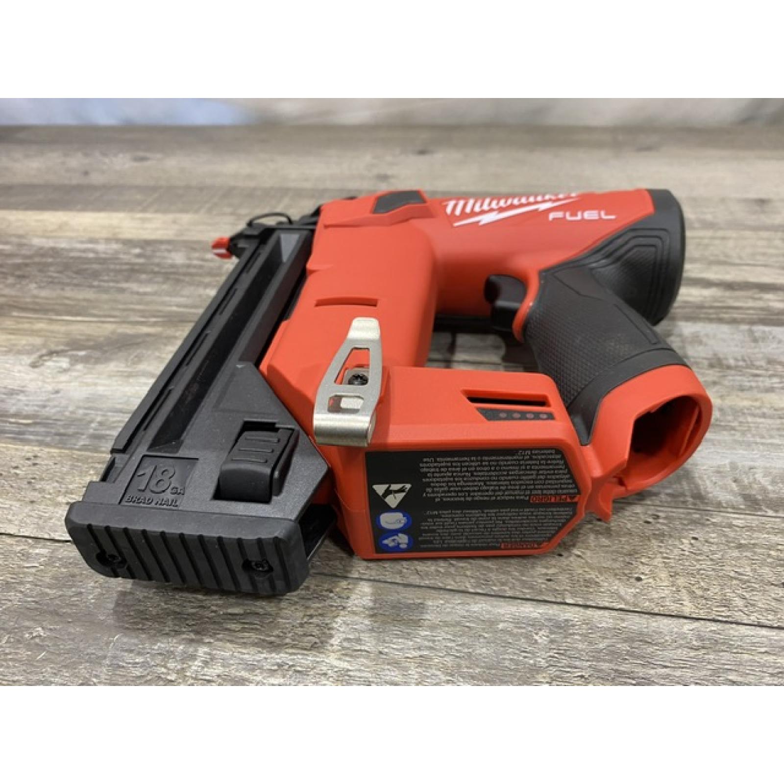 AS-IS Milwaukee FUEL 12-Volt Lithium-Ion Brushless Cordless 18-Gauge 1-1/2 in. Compact Brad Nailer (Tool Only)
