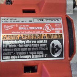 AS-IS Milwaukee 18V Lithium-Ion Brushless Cordless 1/2 in. Compact Drill/Driver with kit