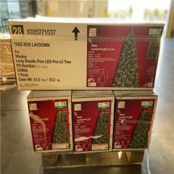 DALLAS LOCATION -  Home Accents Holiday 9 ft. Pre-Lit LED Wesley Pine Artificial Christmas Tree - 6 UNITS