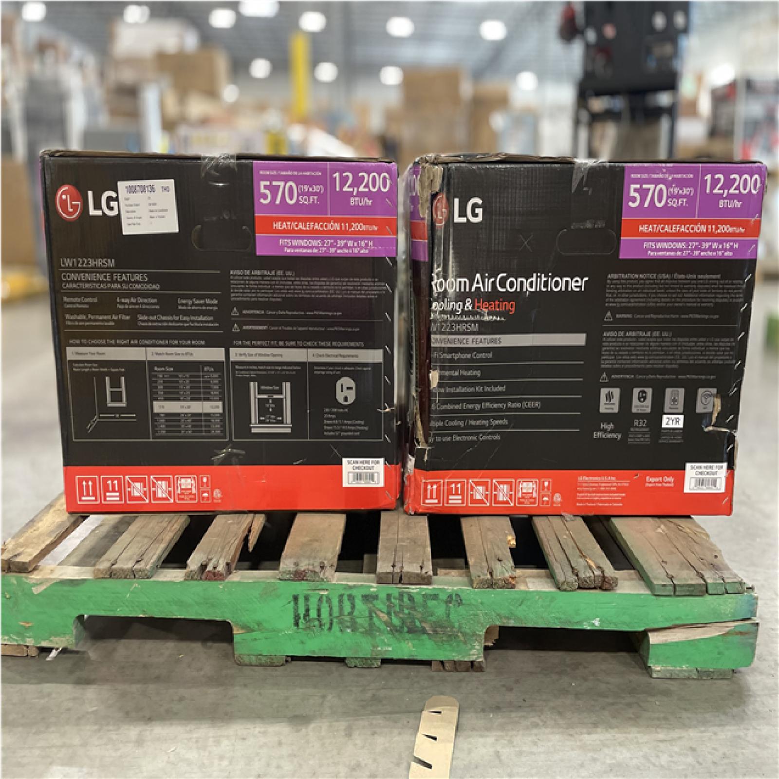 DALLAS LOCATION- AS-IS LG 12 200 BTU 230/208-Volt Window Air Conditioner w/ Heater  Wi-Fi Enabled and Dehumidifier (2 UNITS)