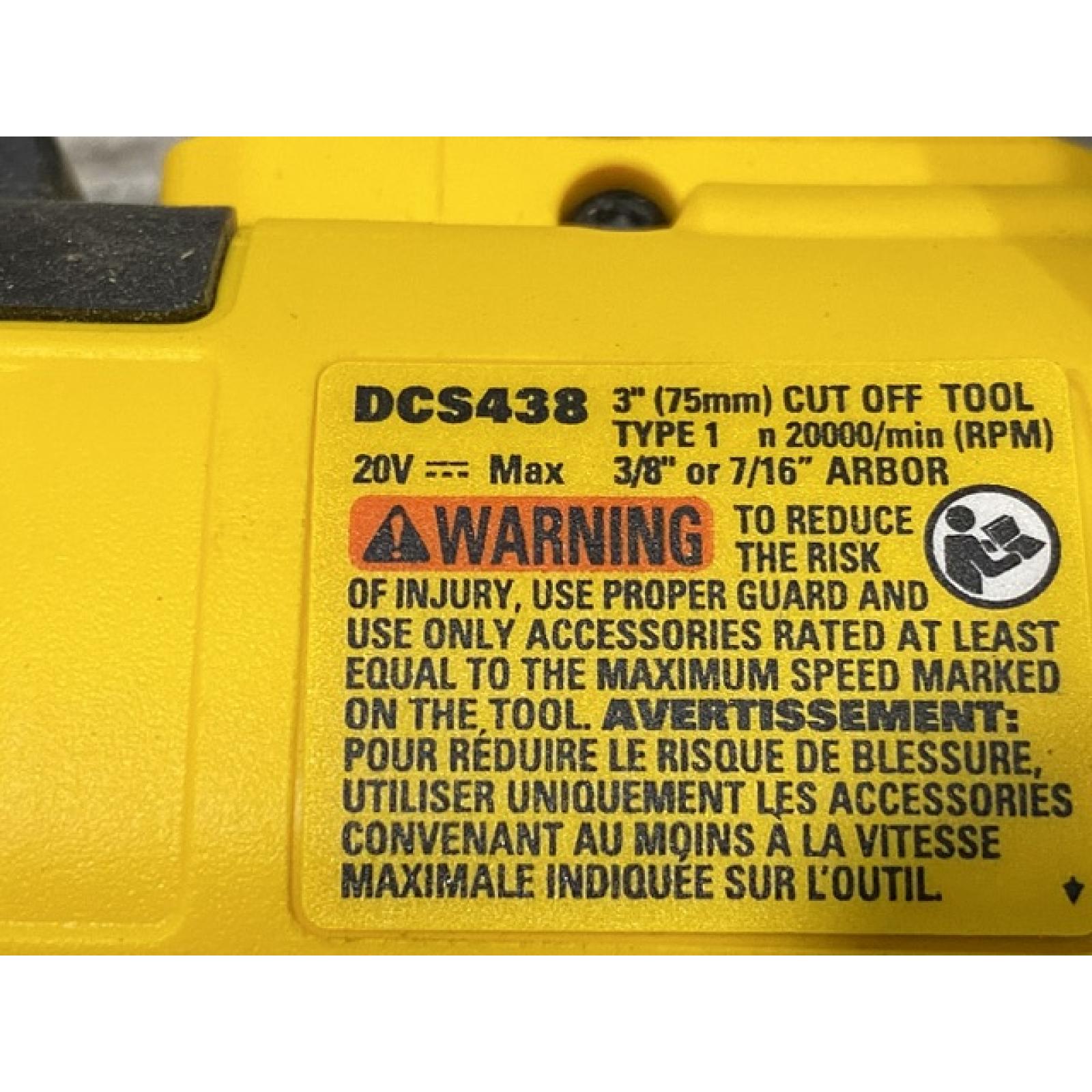 AS-IS DEWALT 20V XR Cordless 3 in. Cut-Off Tool (Tool Only)