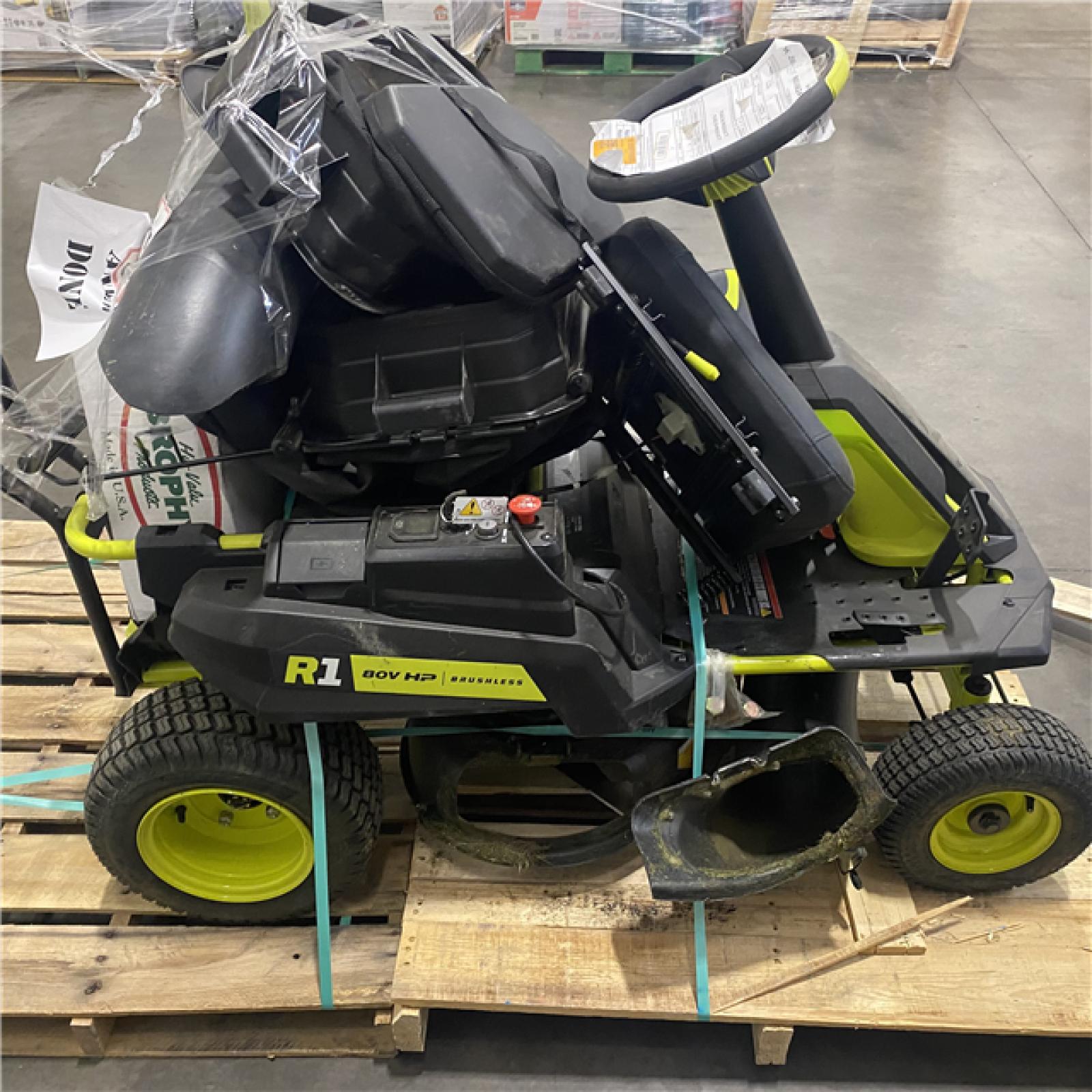 Dallas Location - As-Is RYOBI R1 80V HP 30 in. Riding Lawn Mower