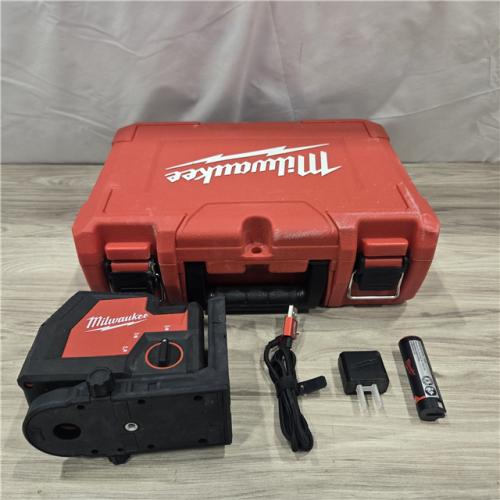AS-IS MILWAUKEE 100 Ft. REDLITHIUM Lithium-Ion USB Green Rechargeable Cross Line Laser Level Kit