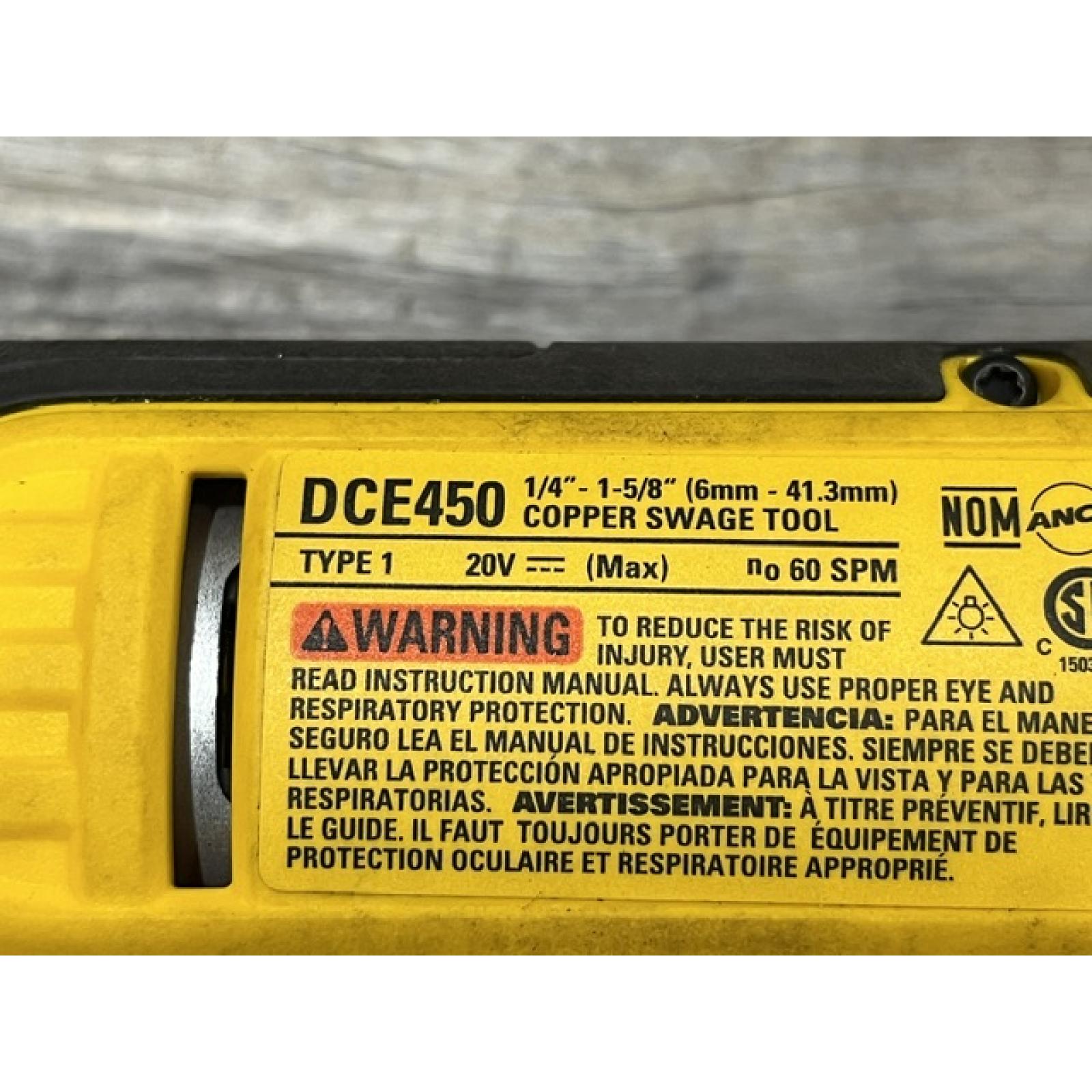 AS-IS DEWALT 20V MAX Lithium-Ion Copper Swage Tool Kit