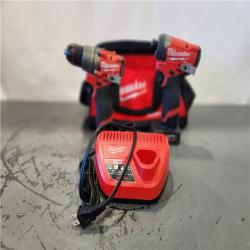 AS-IS- Milwaukee M12 FUEL Cordless 2-Tool Combo Kit: 1/2Hammer Drill  1/4Hex Impact Driver 3497-22