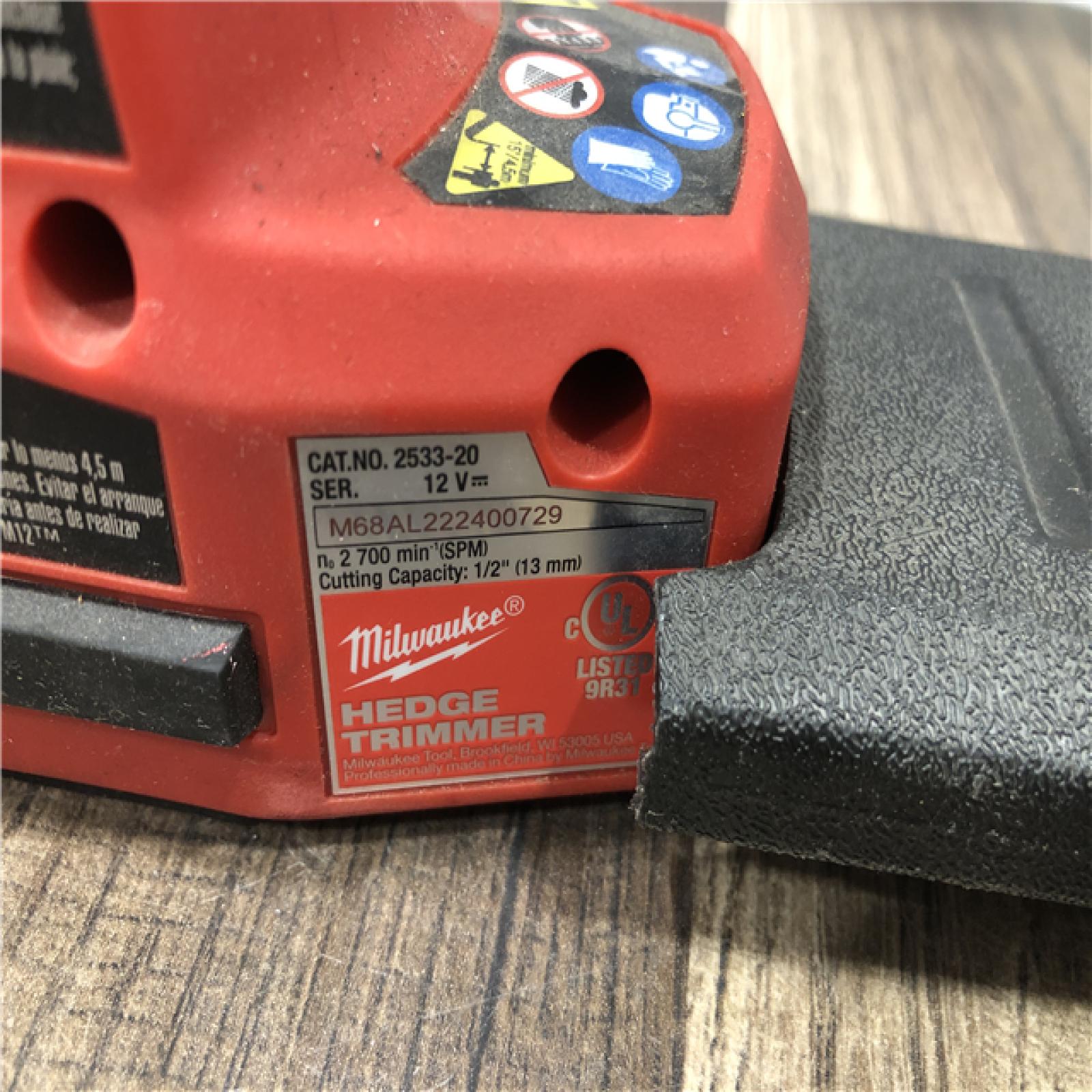 AS-IS Milwaukee FUEL 8 in. 12V Lithium-Ion Brushless Cordless Battery Hedge Trimmer (Tool-Only)