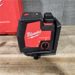 HOUSTON LOCATION - AS-IS Milwaukee-3522-21 Green Beam Laser Cross Line Plumb Point Rechargeable USB Kit
