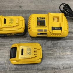 AS-IS DEWALT 20V XR Lithium-Ion Starter Pack with 8.0 Ah and 4.0 Ah Battery Packs and Charger