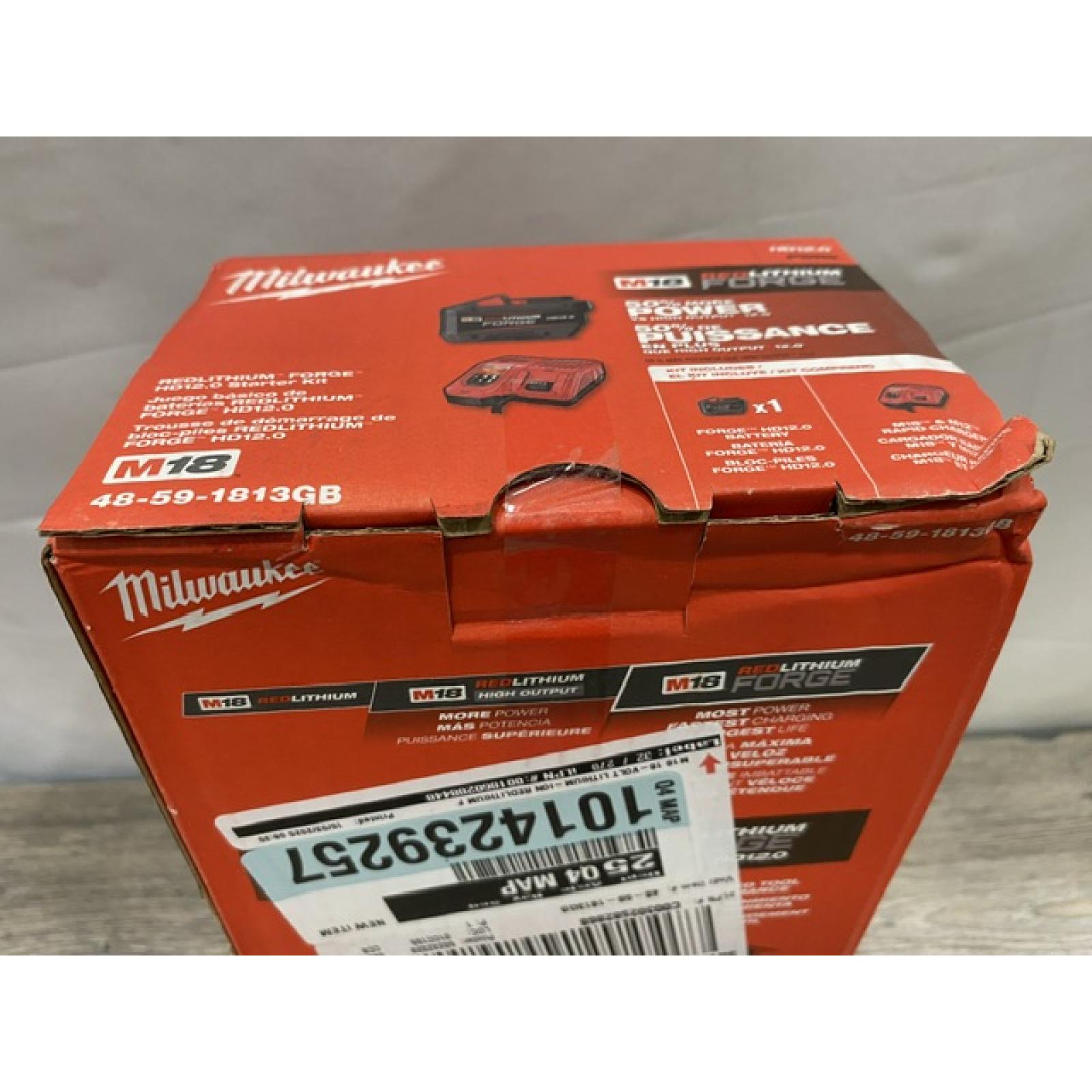 NEW - Milwaukee 18-Volt Lithium-Ion REDLITHIUM FORGE Starter Kit with 12. 0Ah Battery and Charger